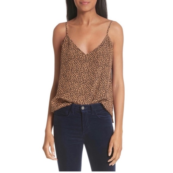 L'AGENCE Tops - L'Agence Jane Leopard Print Silk Camisole XS